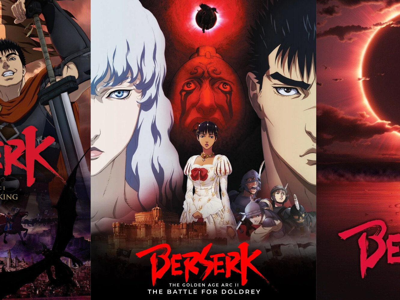 an image representing the anime - Berserk: The Golden Age Arc movie trilogy